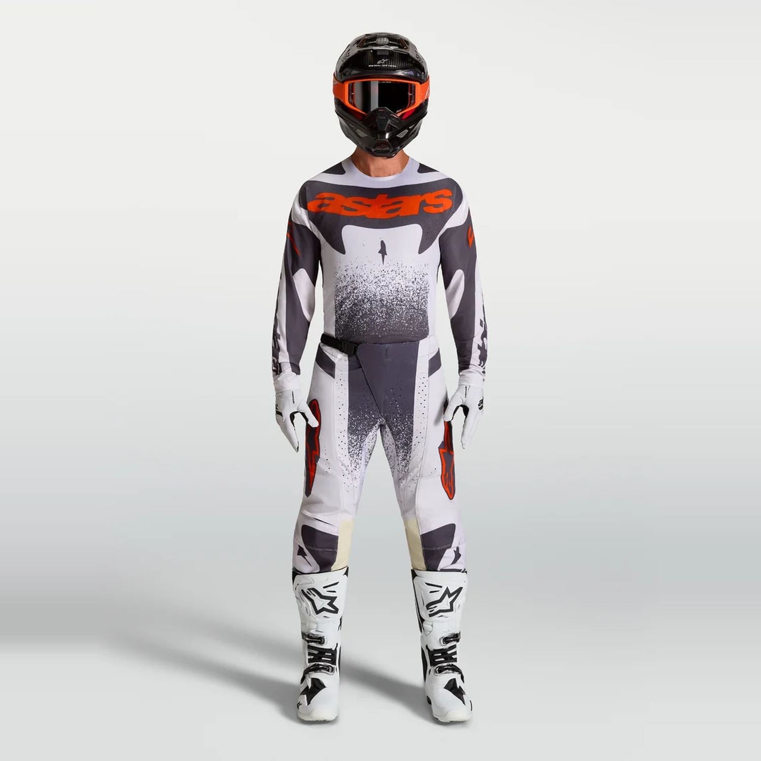 Alpinestars 2027 Techstar Swan MX Combo Kit Light Lilac Dark Gray Red Fluo