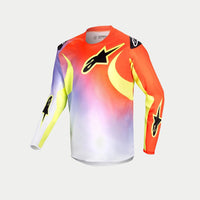 Alpinestars 2024 Racer Lucent Youth Motocross Jersey White Neon Red Yellow Fluo CLEARANCE