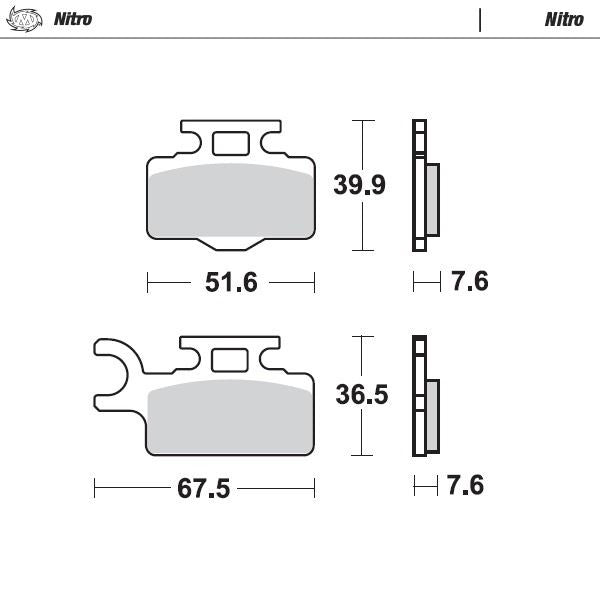 Moto-Master Front Left Nitro Sintered Brake Pads For Suzuki RM 65 2003-2007