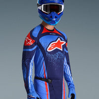 Alpinestars 2026 Techstar Nomur Motocross Jersey Dark Navy Orange Ucla Blue