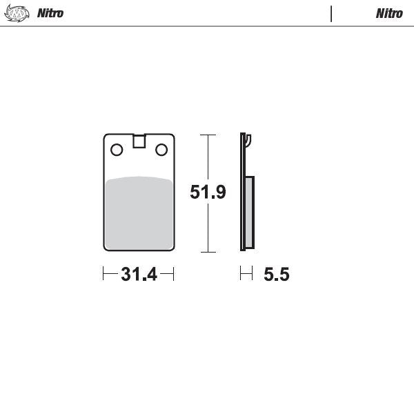 Moto-Master Front Left Nitro Sintered Brake Pads For Malaguti CH 50 1986