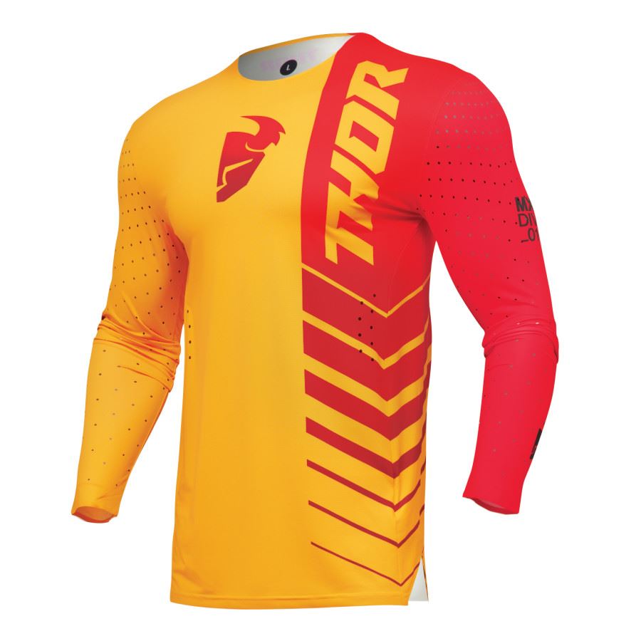 Thor 2024 Prime Analog Lemon Red Motocross Jersey