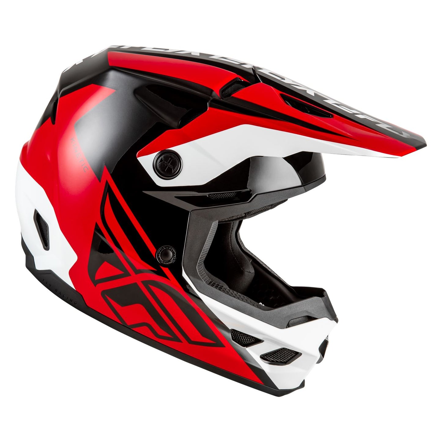 Fly Racing 2026 Motocross Helmet Kinetic Crest Red Black White