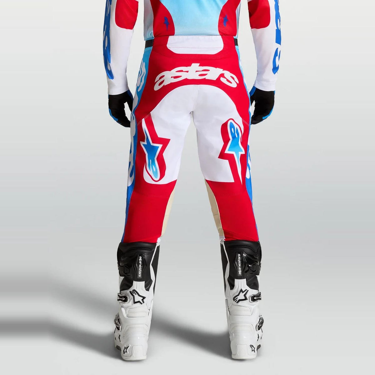 Alpinestars 2027 Racer Hunt MX Pants White Fire Red Ucla Blue