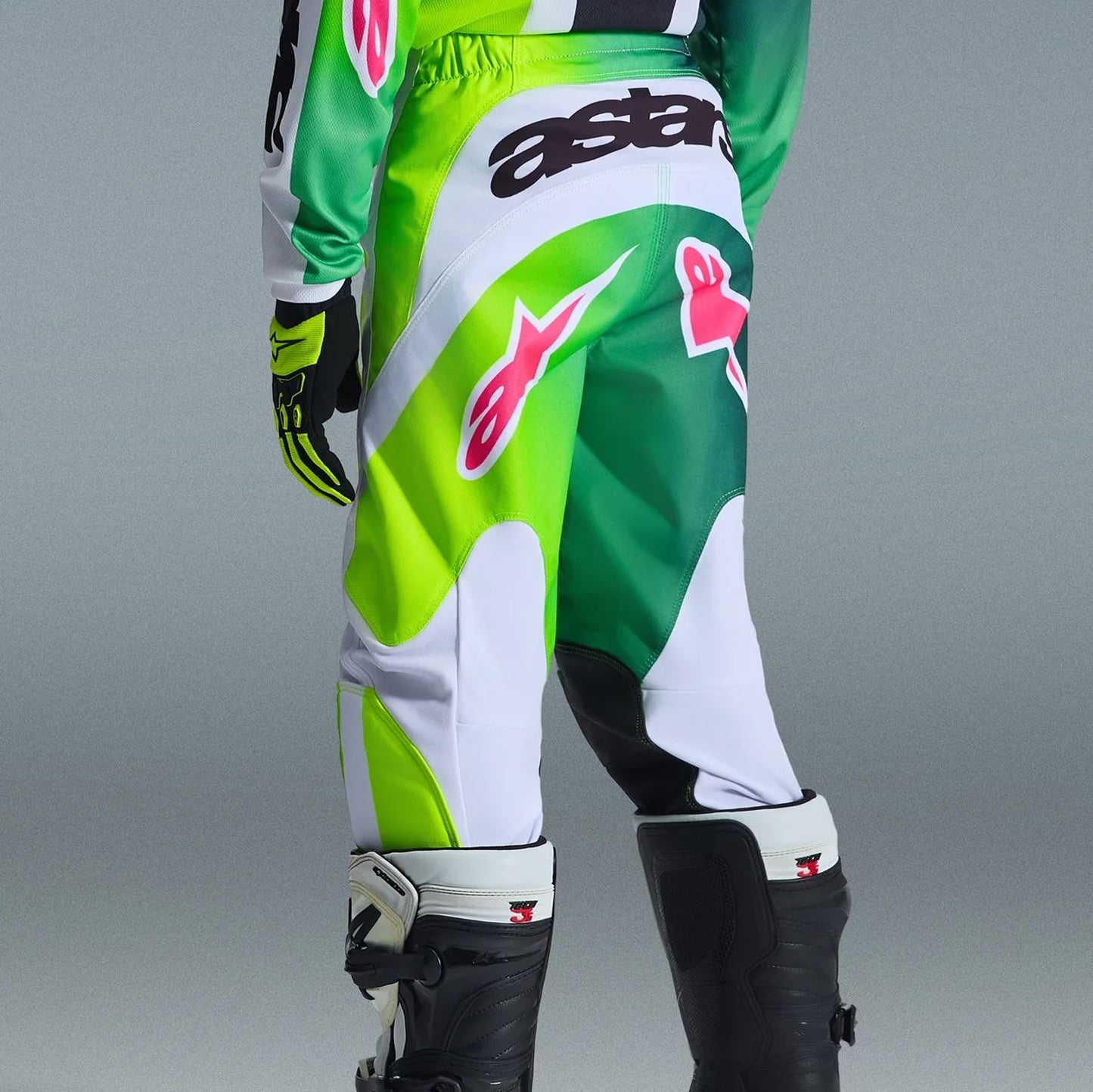 Alpinestars 2026 Youth Fluid Portl Motocross Pants Green White Black