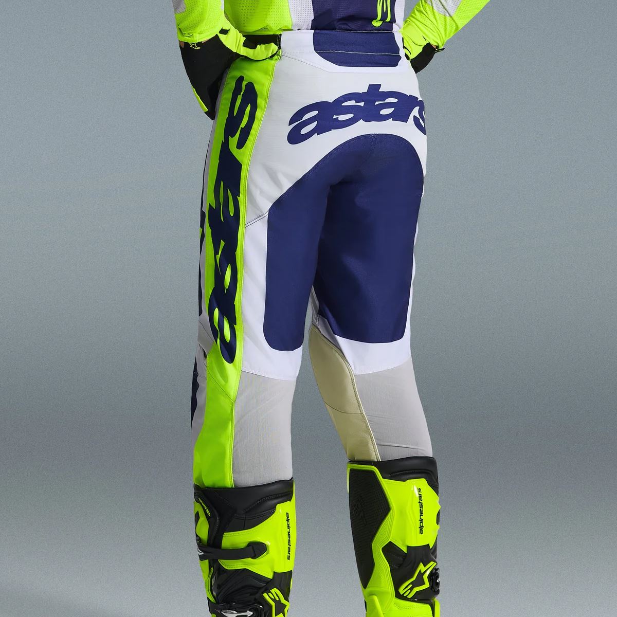 Alpinestars 2026 Racer Air Riway Motocross Pants Light Grey Yellow Flo Blue