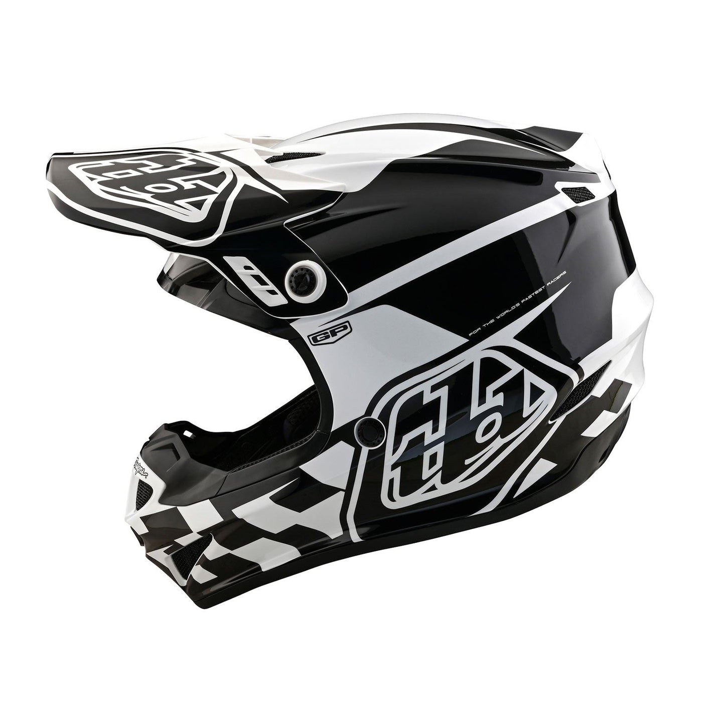 Troy Lee Designs 2025 Motocross Helmet GP Check Up White Black