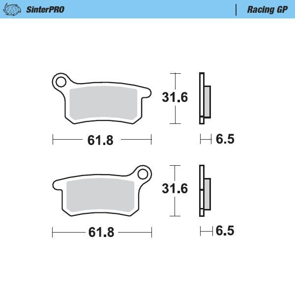 Moto-Master Front Left Pro Racing GP Sintered Brake Pads For KTM 85 SX (17/14) 2004-2011