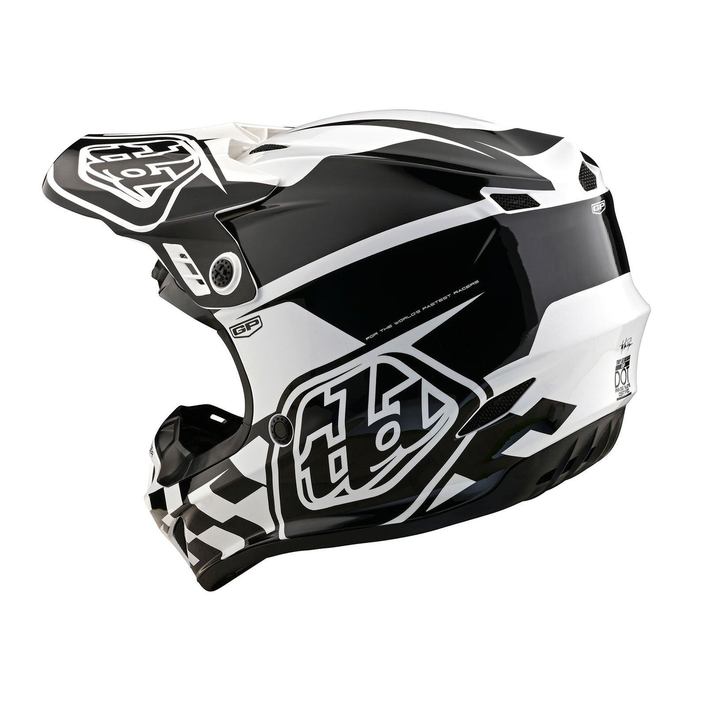 Troy Lee Designs 2025 Motocross Helmet GP Check Up White Black