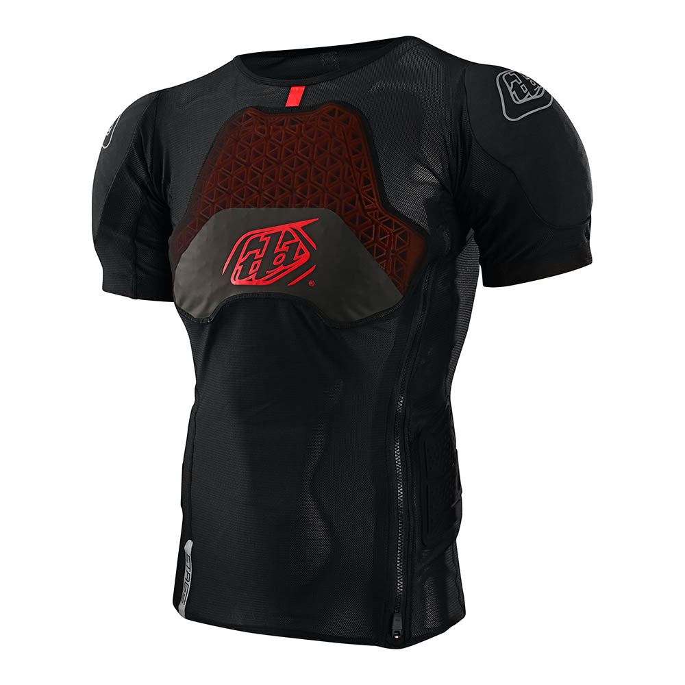 Troy Lee Designs 2025 Motocross Stage Ghost D30 Short Sleeve Protection Baselayer Solid Black