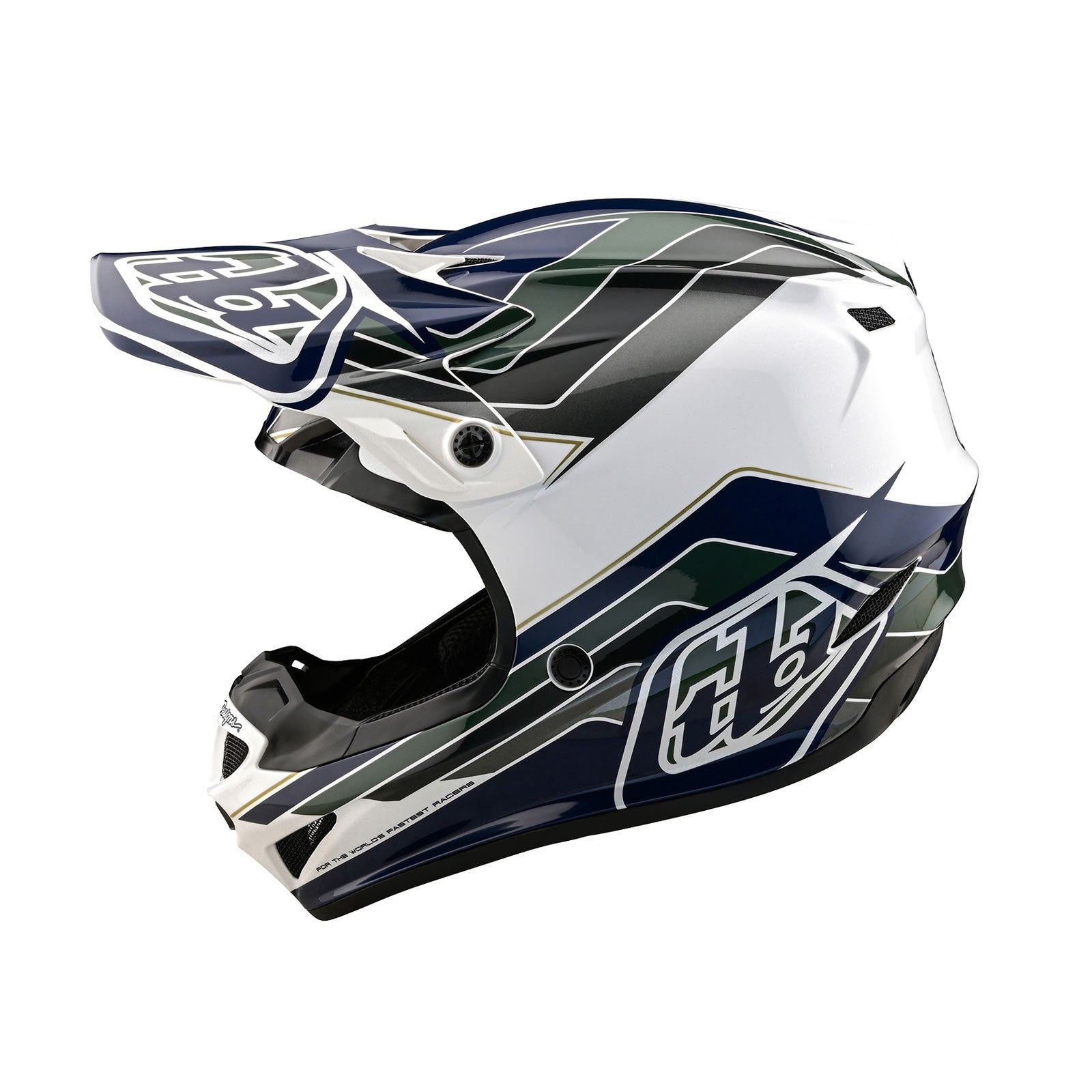Troy Lee Designs 2025 Motocross Helmet SE4 Polyacrylite Block Charcoal Navy