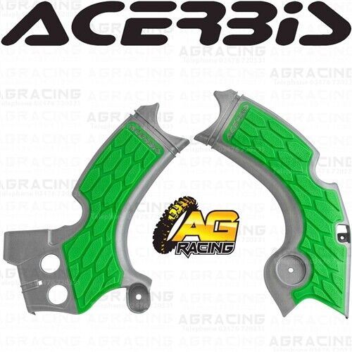 Acerbis X-Grip Frame Protector Guards Grey Green For Kawasaki KX 250F 2015-2019