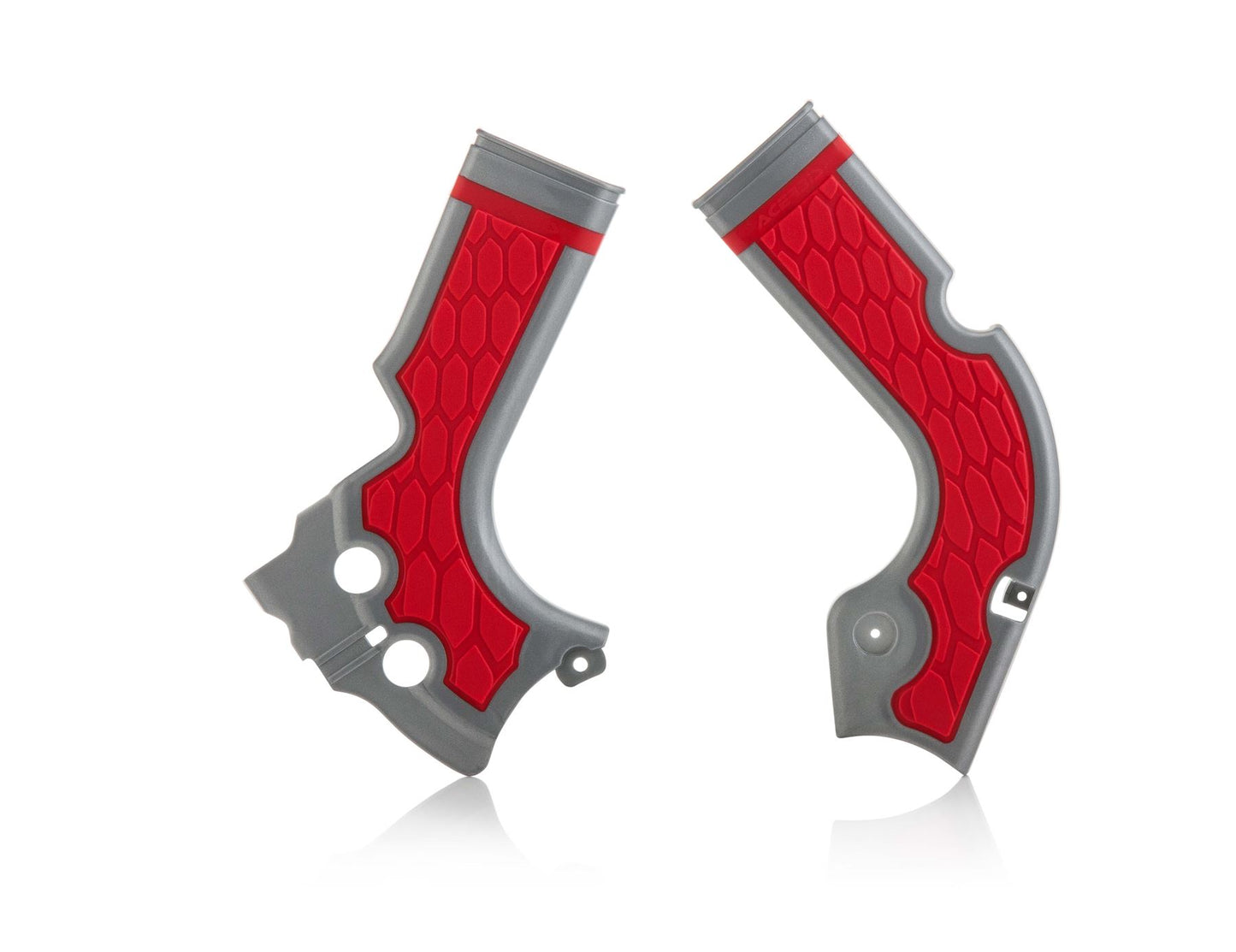 Acerbis X-Grip Frame Protector Guards Silver Red For Honda CRF 450 R 2013-2016