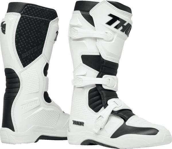 Thor 2024 Youth Blitz XR White Black Motocross Boots