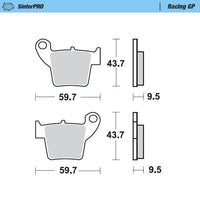 Moto-Master Front Left Pro Racing GP Sintered Brake Pads For Kove MX 250 ENDURO 2024
