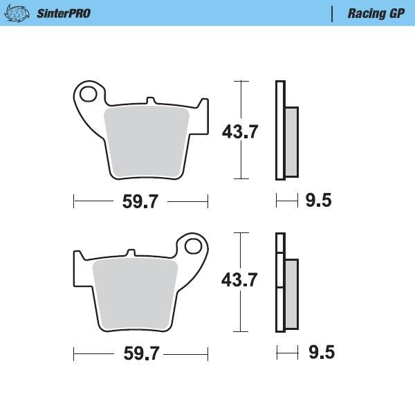 Moto-Master Front Left Pro Racing GP Sintered Brake Pads For Fantic Enduro 4T 250 2016