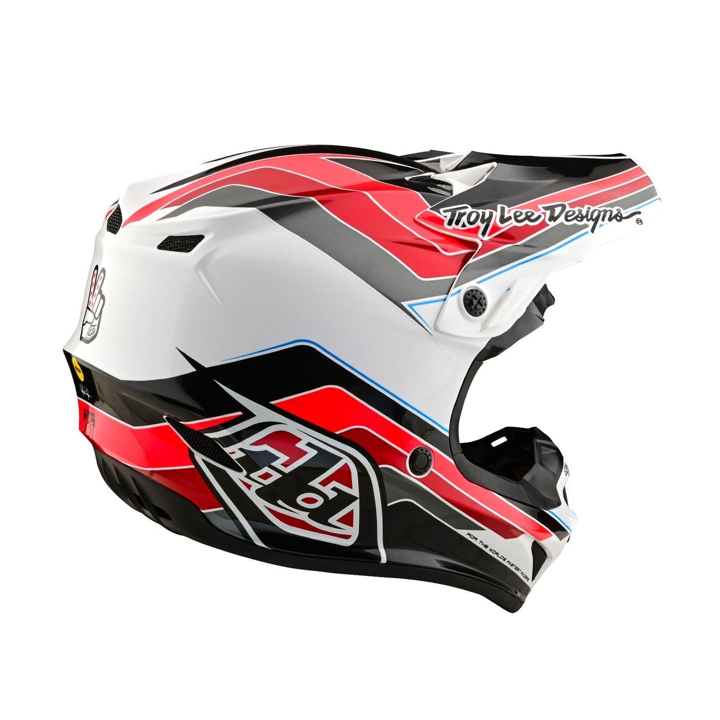Troy Lee Designs 2025 Motocross Helmet SE4 Polyacrylite Block Charcoal Red