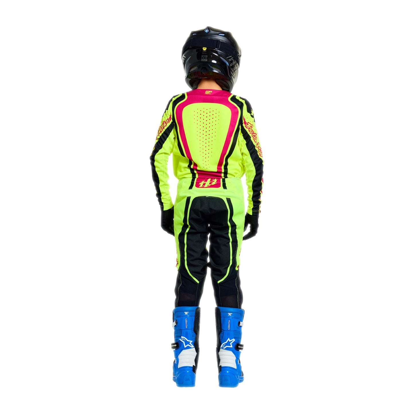 Troy Lee Designs Spring 2026 Youth GP Pro Roller MX Combo Kit Flo Yellow Fuchsia