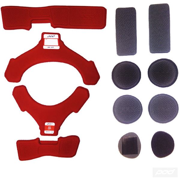Pod Active Motocross Knee Brace Pad Set K4 Red Left