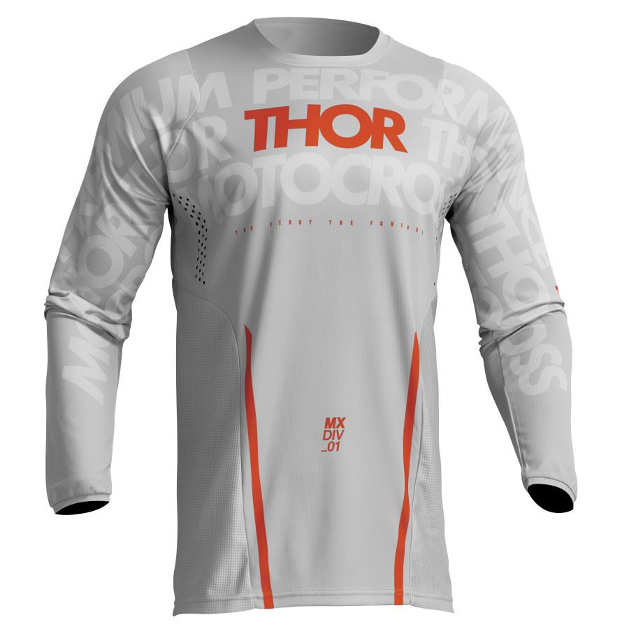 Thor Pulse Mono Light Grey Orange Motocross Combo Kit CLEARANCE
