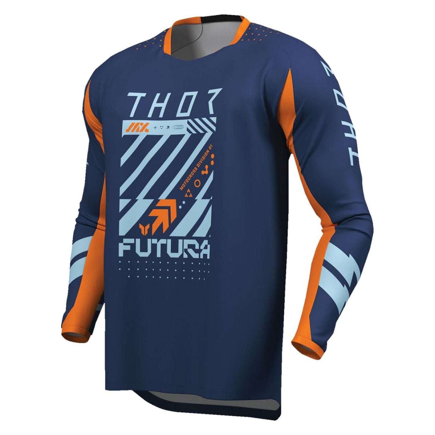 Thor 2026 Youth Launchmode Futura Navy Orange MX Jersey