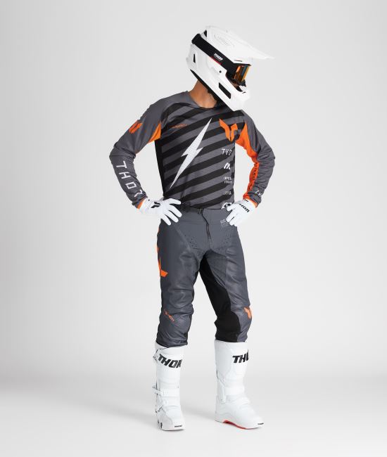 Thor MX Spring 2025 Combo Kit Launchmode Vented Raid Charcoal Black