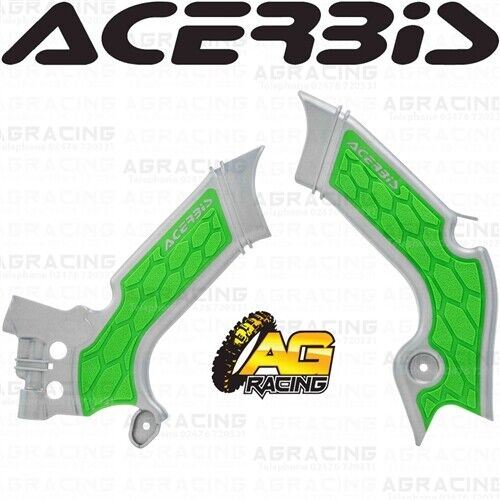Acerbis X-Grip Frame Protector Guards Grey Green For Kawasaki KX 450 2020-2023