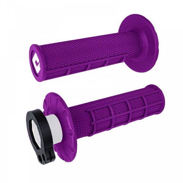ODI Half Waffle MX Lock-On Grip Set Purple For Beta RR 125 2013-2025 Carbureted