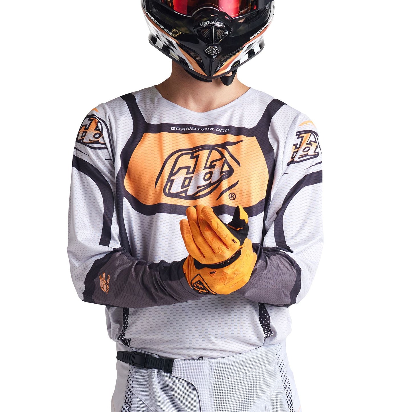 Troy Lee Designs 2025 Motocross Combo Kit GP Pro Air Bands  Grey Neo Orange