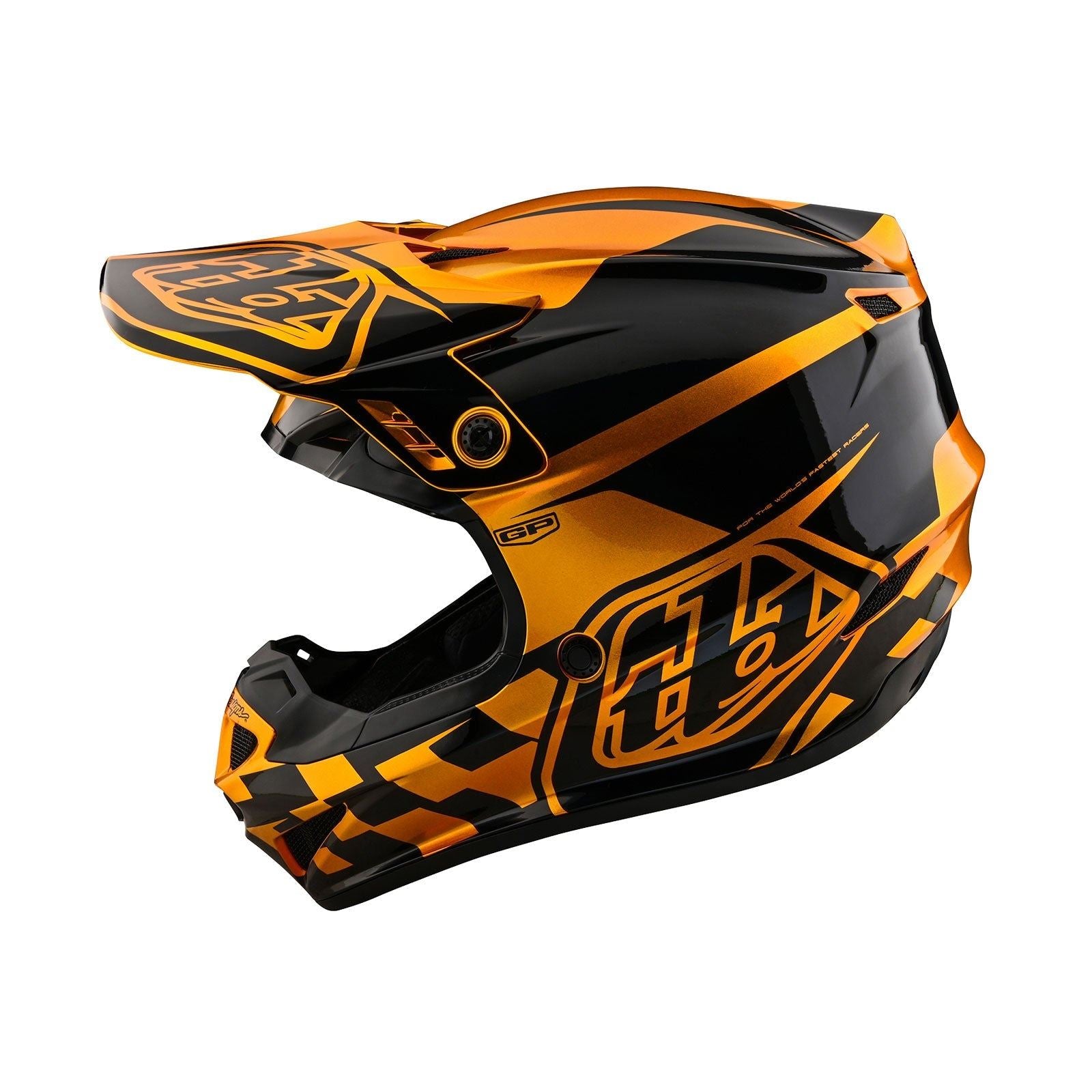 Troy Lee Designs 2025 Motocross Helmet GP Check Up Youth Gold Black