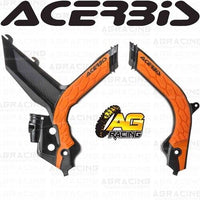 Acerbis X-Grip Frame Protector Guards Black Orange For KTM XCF-W 350 2020-2023