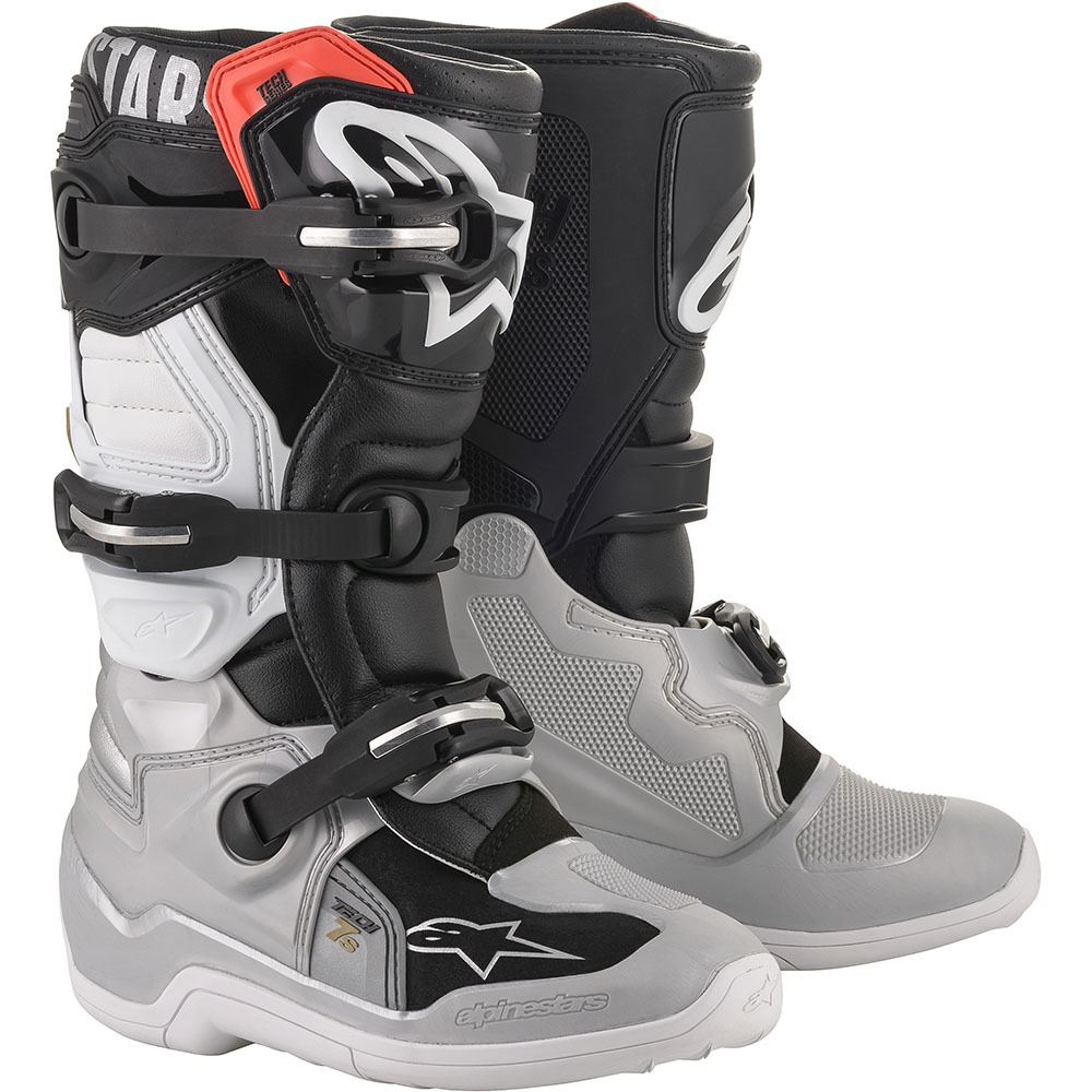 Alpinestars 2026 Tech 7S Youth Motocross Boots Black Silver Gold