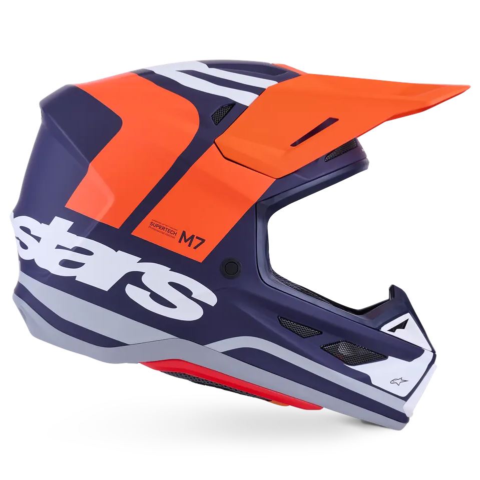 Alpinestars 2026 SM7 Core Motocross Helmet Orange Blue Matt