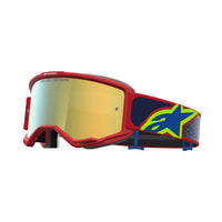 Alpinestars 2027 Vision 5 Drag MX Goggles Fire Red Blue Mirror Gold