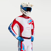 Alpinestars 2027 Racer Hunt MX Jersey White Fire Red Ucla Blue