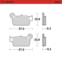 Moto-Master Rear Pro Racing Sintered Brake Pads For Beta RR-S 500 4T 2017-2022