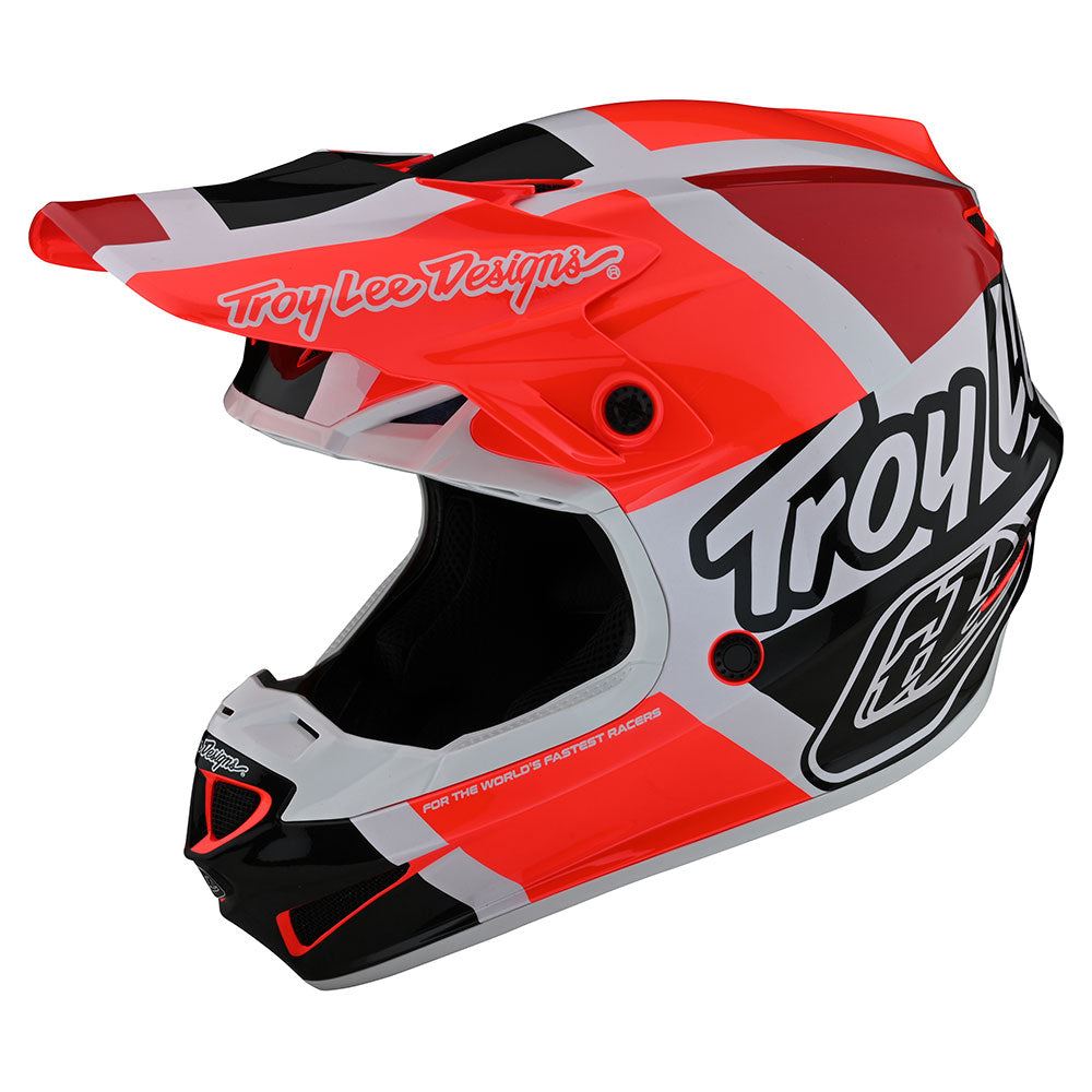 Troy Lee Designs 2025 Youth SE4 Polyacrylite Helmet W/MIPS Quattro Red Charcoal