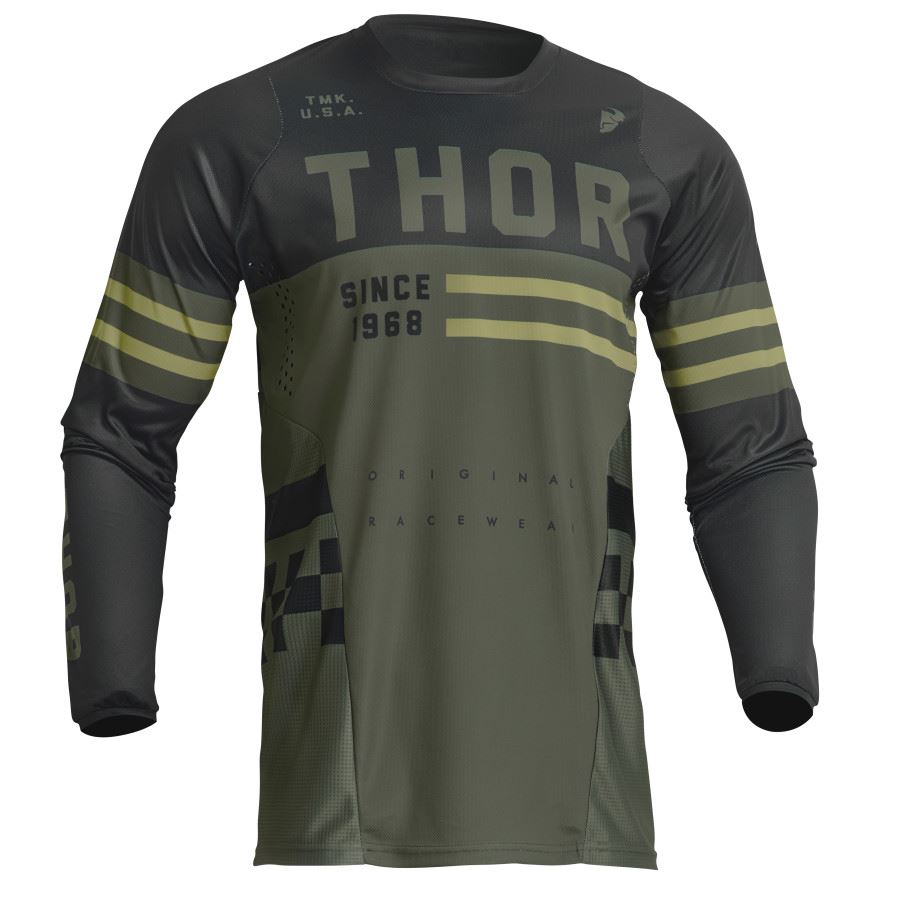 Thor Pulse Combat Army Black Motocross Jersey CLEARANCE