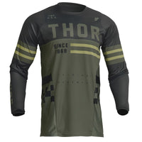 Thor Pulse Combat Army Black Motocross Jersey CLEARANCE
