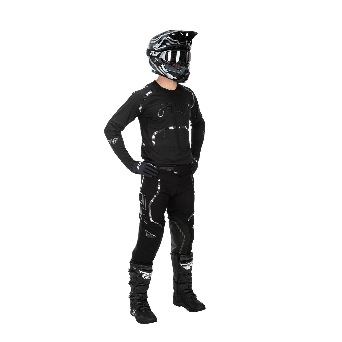 Fly Racing 2026 Motocross Combo Kit Evolution DST Spark  Black Silver