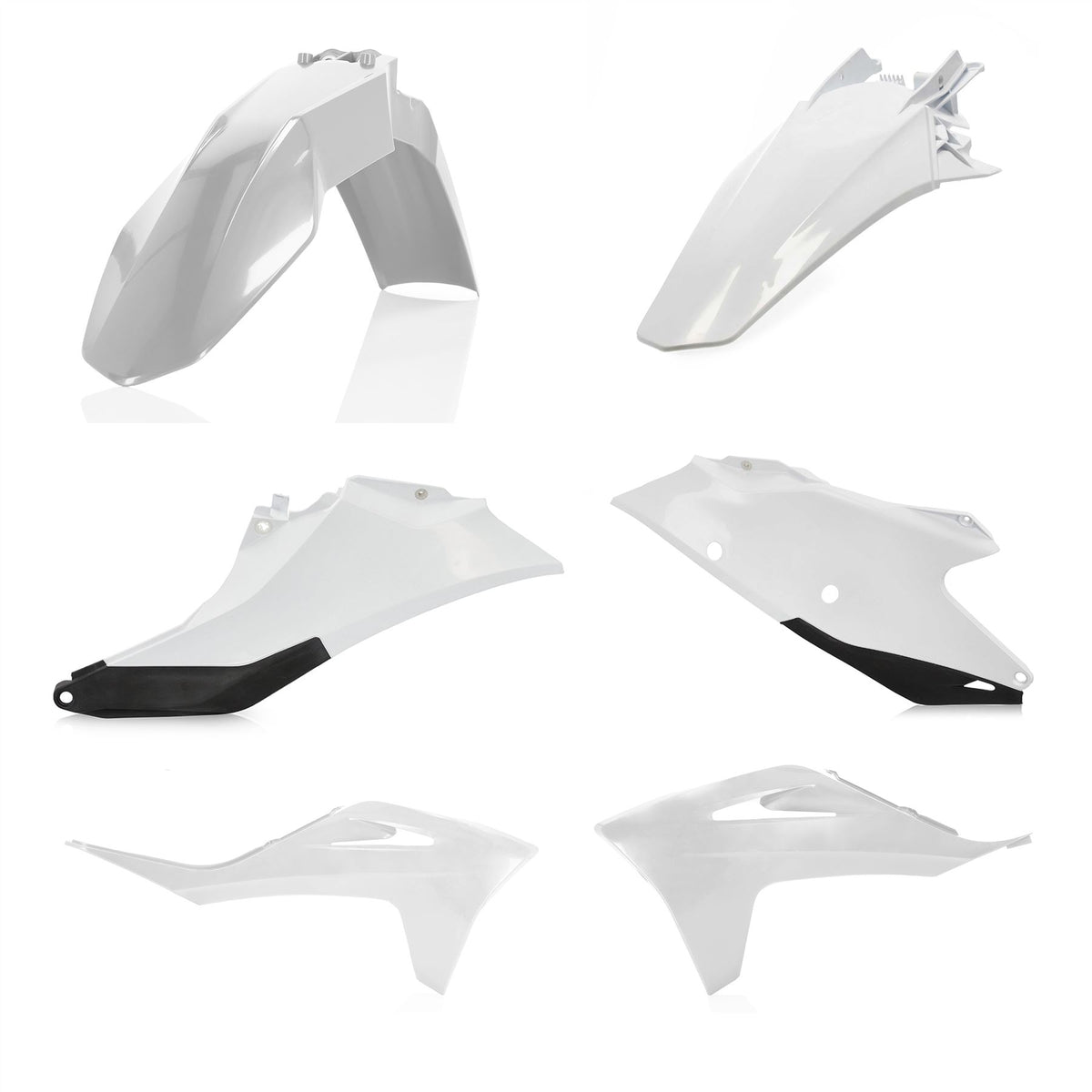 Acerbis Plastic Kit White Black For Gas Gas EC 350 F 2021-2023