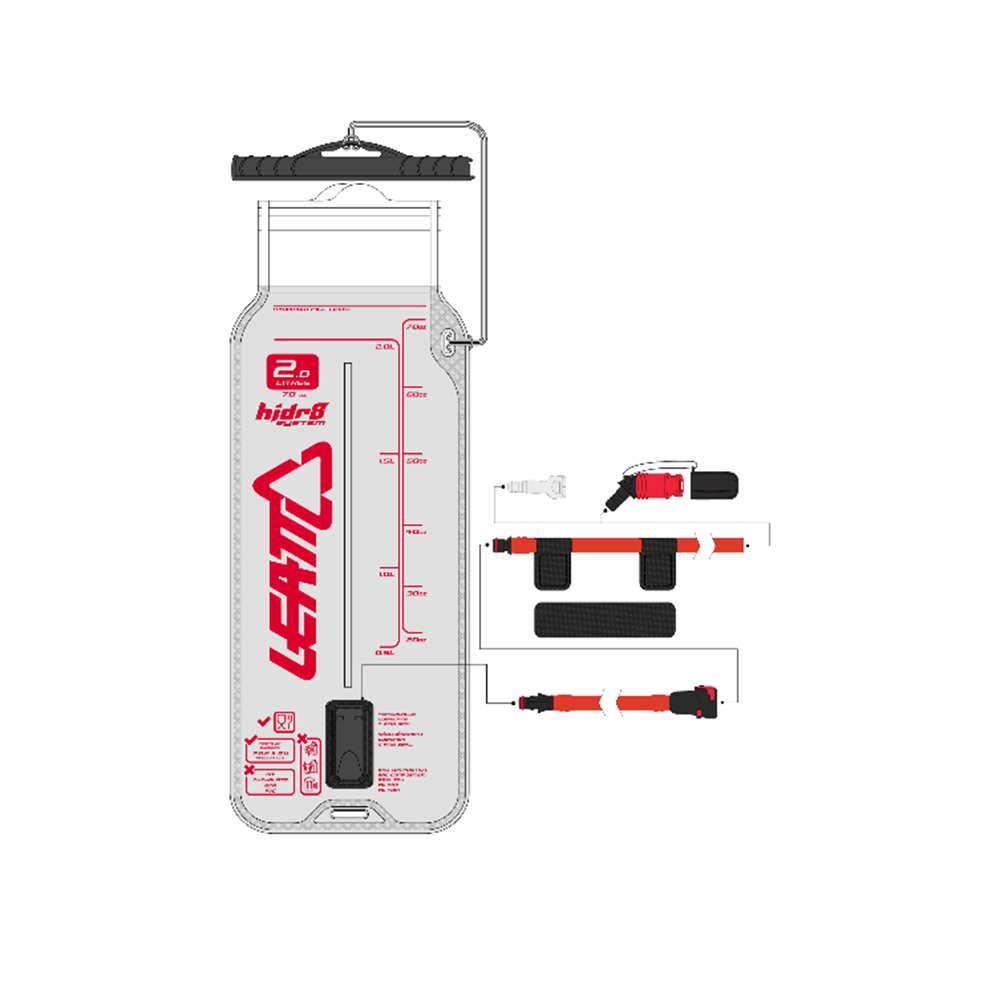 Leatt Hydration Bladder Flat Clean Tech 2L With Tube And Bite Valve