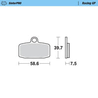 Moto-Master Front Left Pro Racing GP Sintered Brake Pads For Husqvarna TC 85 (17/14) 2014-2020