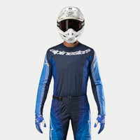 Alpinestars 2024 Techstar Pneuma Motocross Jersey Dark Navy Light Blue Clearance