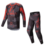 Alpinestars 2025 Racer Hollow Motocross Combo Kit Grey Camo Orange Fluo