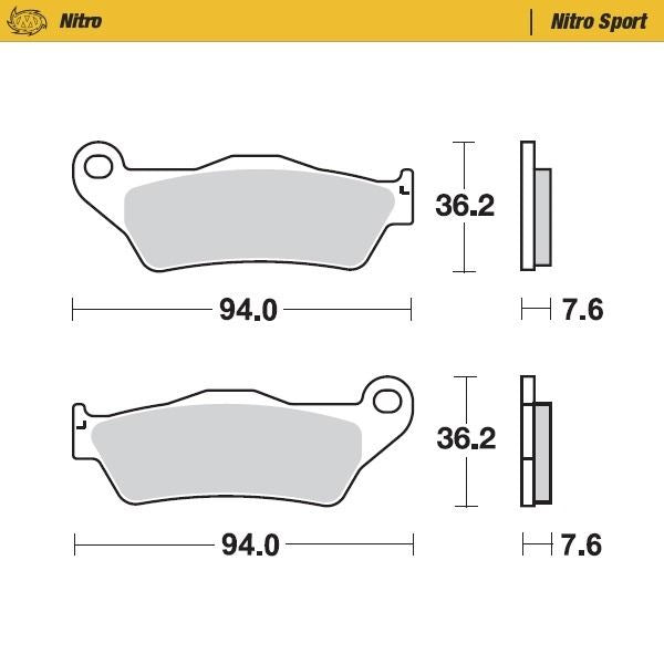 Moto-Master Front Left Nitro Sport Sintered Brake Pads For Husaberg FX 470 2001-2002