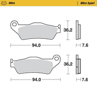 Moto-Master Front Left Nitro Sport Sintered Brake Pads For Husqvarna TX 300 Heritage (Brembo caliper) 2023-2025