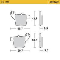 Moto-Master Rear Nitro Sport Sintered Brake Pads For KTM 85 SX (19/16) 2004-2011