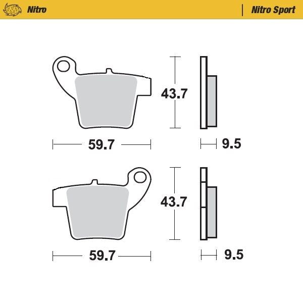 Moto-Master Rear Nitro Sport Sintered Brake Pads For Gas Gas MC 65 2021-2022