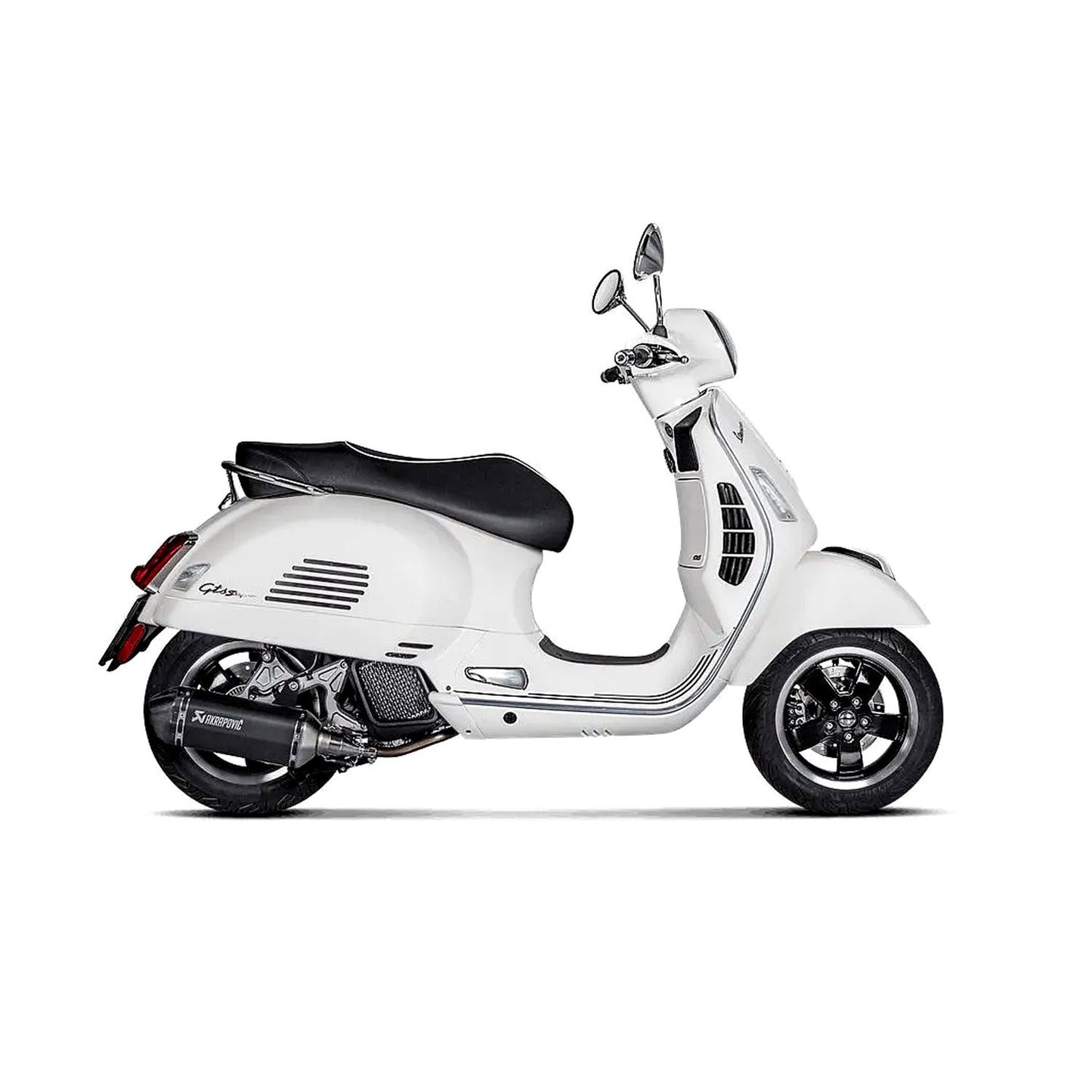 Akrapovic Stainless Steel Black Line Slip On Silencer For Vespa GTS 125 IGET ABS Super Tech 2021-2024